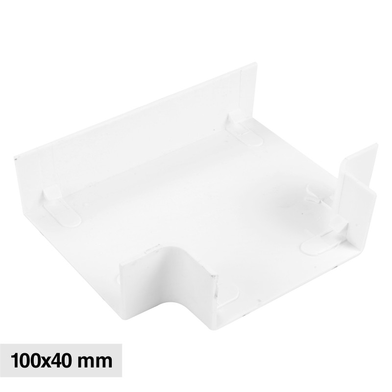 Elmark Angolo a T per Canaline Passacavi 100x40 in Plastica Bianca