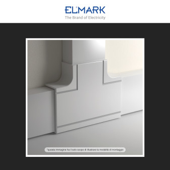 Elmark Angolo a T per Canaline Passacavi 100x40 in Plastica Bianca