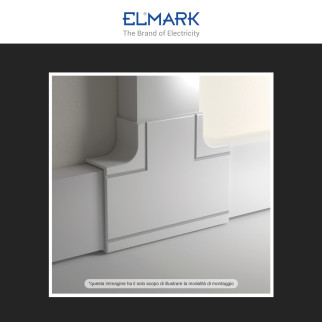 Elmark Angolo a T per Canaline Passacavi 100x40 in Plastica Bianca