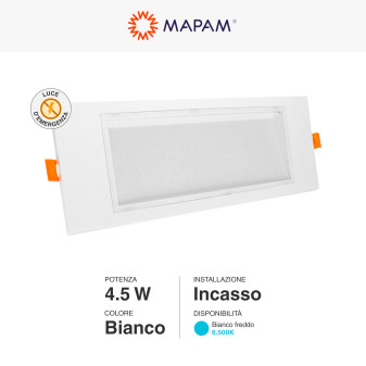 MAPAM Lampada Emergenza Slim Cartongesso MP-0001-6500K - mod. MP-0001