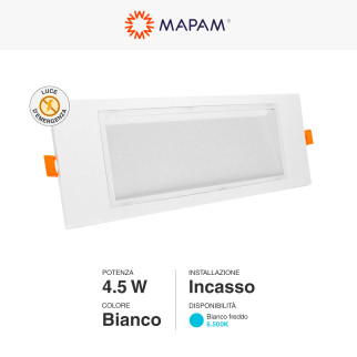 MAPAM Lampada Emergenza Slim Cartongesso MP-0001-6500K - mod. MP-0001