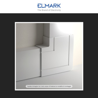 Elmark Angolo a L per Canaline Passacavi 100x40 in Plastica Bianca