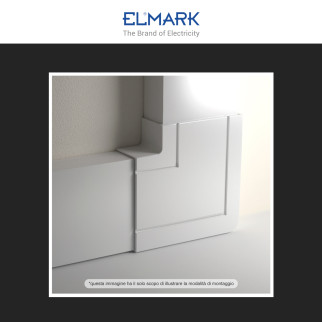 Elmark Angolo a L per Canaline Passacavi 100x40 in Plastica Bianca
