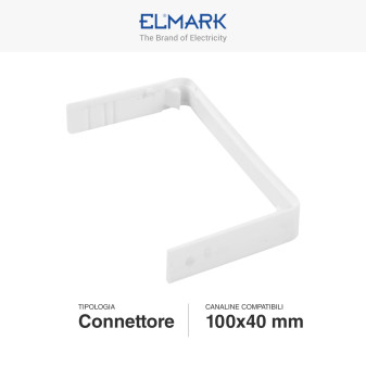 Elmark Connettore per Canaline Passacavi 100x40 in Plastica Bianca