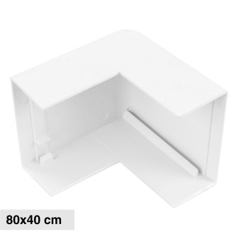 Elmark Angolo Esterno per Canaline Passacavi 80x40 in Plastica Bianca