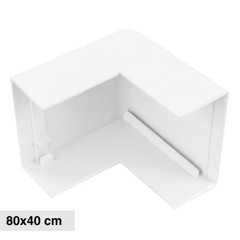 Elmark Angolo Esterno per Canaline Passacavi 80x40 in Plastica Bianca