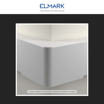 Elmark Angolo Esterno per Canaline Passacavi 80x40 in Plastica Bianca