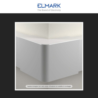 Elmark Angolo Esterno per Canaline Passacavi 80x40 in Plastica Bianca