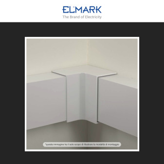Elmark Angolo Interno per Canaline Passacavi 80x40 in Plastica Bianca
