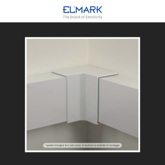 Elmark Angolo Interno per Canaline Passacavi 80x40 in Plastica Bianca