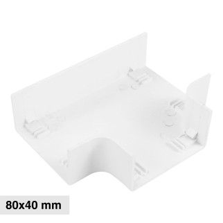 Elmark Angolo a T per Canaline Passacavi 80x40 in Plastica Bianca