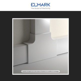 Elmark Angolo a T per Canaline Passacavi 80x40 in Plastica Bianca