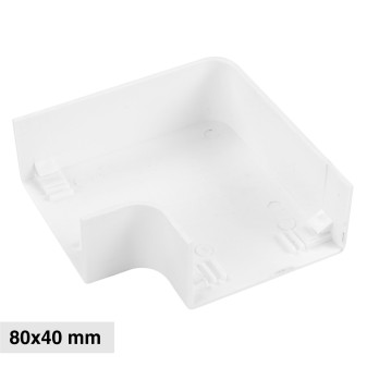 Elmark Angolo a L per Canaline Passacavi 80x40 in Plastica Bianca