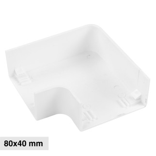 Elmark Angolo a L per Canaline Passacavi 80x40 in Plastica Bianca