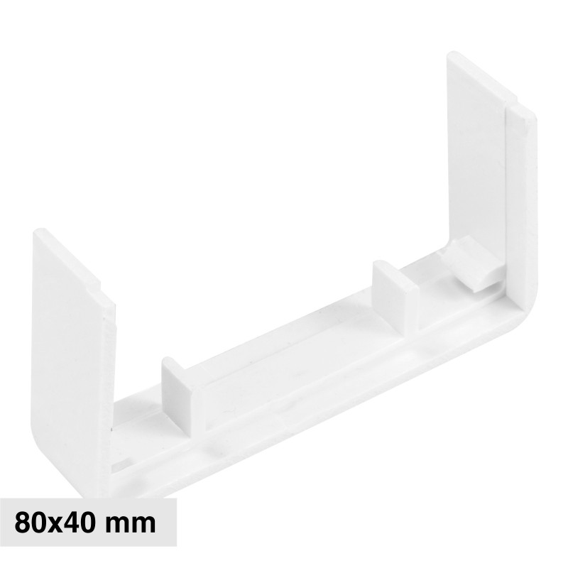 Elmark Connettore per Canaline Passacavi 80x40 in Plastica Bianca