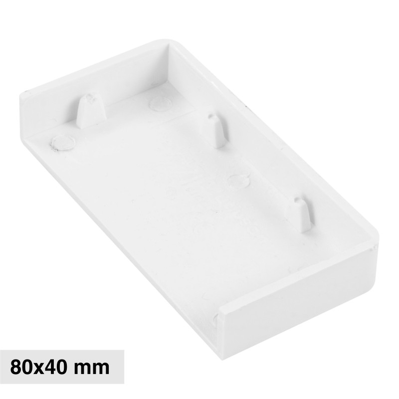 Elmark Tappo di Chiusura Canaline Passacavi 80x40 in Plastica Bianca