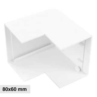 Elmark Angolo Esterno per Canaline Passacavi 80x60 in Plastica Bianca