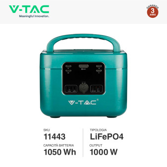 VT-1001 Accumulatore Portatile LiFePO4 1050Wh 1000W V-Tac