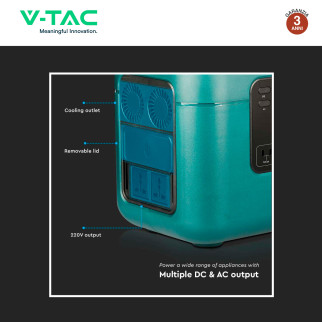 VT-1001 Accumulatore Portatile LiFePO4 1050Wh 1000W V-Tac