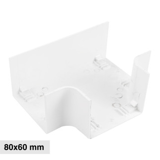 Elmark Angolo a T per Canaline Passacavi 80x60 in Plastica Bianca