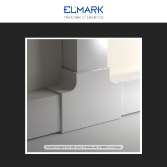Elmark Angolo a T per Canaline Passacavi 80x60 in Plastica Bianca