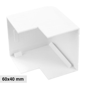 Elmark Angolo Esterno per Canaline Passacavi 60x40 in Plastica Bianca