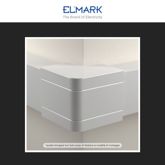 Elmark Angolo Esterno per Canaline Passacavi 60x40 in Plastica Bianca