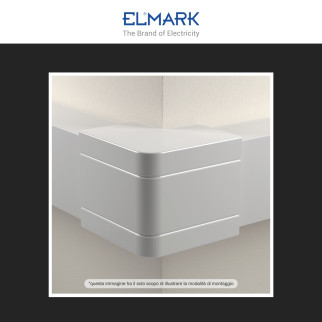 Elmark Angolo Esterno per Canaline Passacavi 60x40 in Plastica Bianca