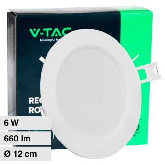 VT-61006 Mini Pannello LED Rotondo Slim 6W SMD da Incasso V-Tac