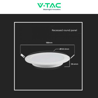 VT-61006 Mini Pannello LED Rotondo Slim 6W SMD da Incasso V-Tac