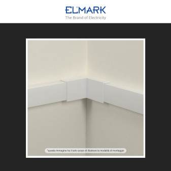 Elmark Angolo Interno per Canaline Passacavi 60x40 in Plastica Bianca