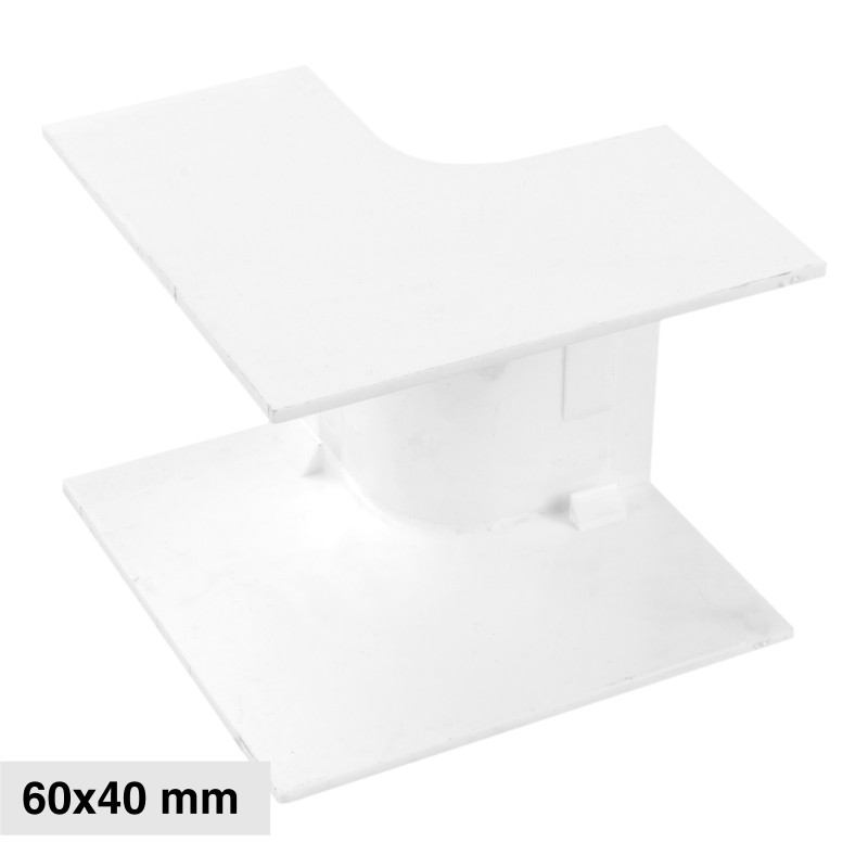 Elmark Angolo a T per Canaline Passacavi 60x40 in Plastica Bianca