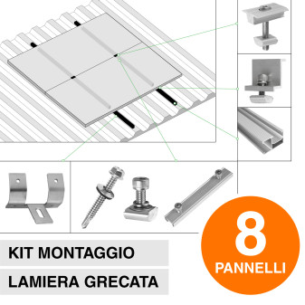 Struttura Montaggio 8 Pannelli Solari Fotovoltaici V-Tac Kit