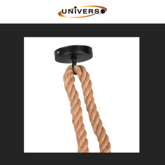 Universo Lampadario Sospensione 2 Portalampada E27 in Corda mod. E27-M2