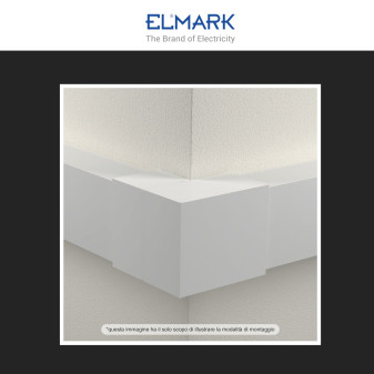 Elmark Angolo Esterno per Canaline Passacavi 40x25 in Plastica Bianca
