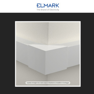 Elmark Angolo Esterno per Canaline Passacavi 40x25 in Plastica Bianca