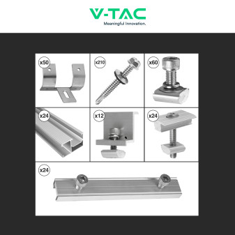 Kit Struttura Montaggio 12 Pannelli Solari Tetto Grecata