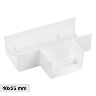 Elmark Angolo a T per Canaline Passacavi 40x25 in Plastica Bianca
