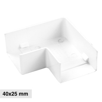 Elmark Angolo a L per Canaline Passacavi 40x25 in Plastica Bianca