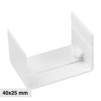 Elmark Connettore per Canaline Passacavi 40x25 in Plastica Bianca