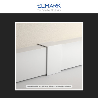 Elmark Connettore per Canaline Passacavi 40x25 in Plastica Bianca