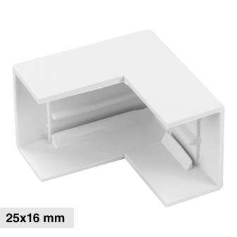 Elmark Angolo Esterno per Canaline Passacavi 25x16 in Plastica Bianca