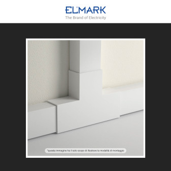 Elmark Angolo a T per Canaline Passacavi 25x16 in Plastica Bianca