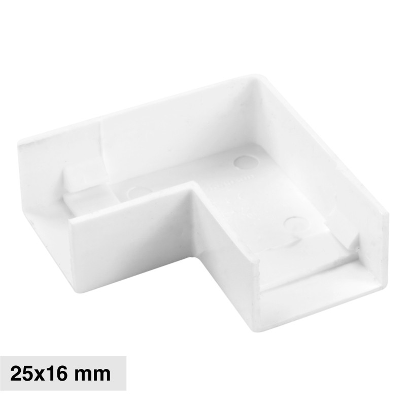 Elmark Angolo a L per Canaline Passacavi 25x16 in Plastica Bianca