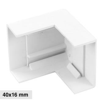 Elmark Angolo Esterno per Canaline Passacavi 40x16 in Plastica Bianca