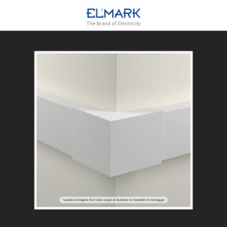 Elmark Angolo Esterno per Canaline Passacavi 40x16 in Plastica Bianca