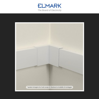 Elmark Angolo Interno per Canaline Passacavi 40x16 in Plastica Bianca