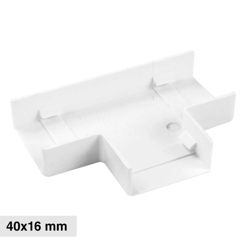 Elmark Angolo a T per Canaline Passacavi 40x16 in Plastica Bianca