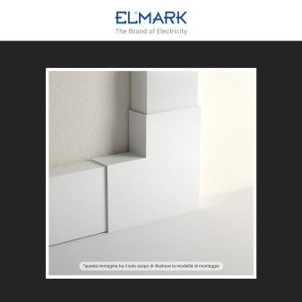 Elmark Angolo a L per Canaline Passacavi 40x16 in Plastica Bianca