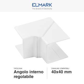 Elmark Angolo Interno Regolabile per Canaline Passacavi 40x40